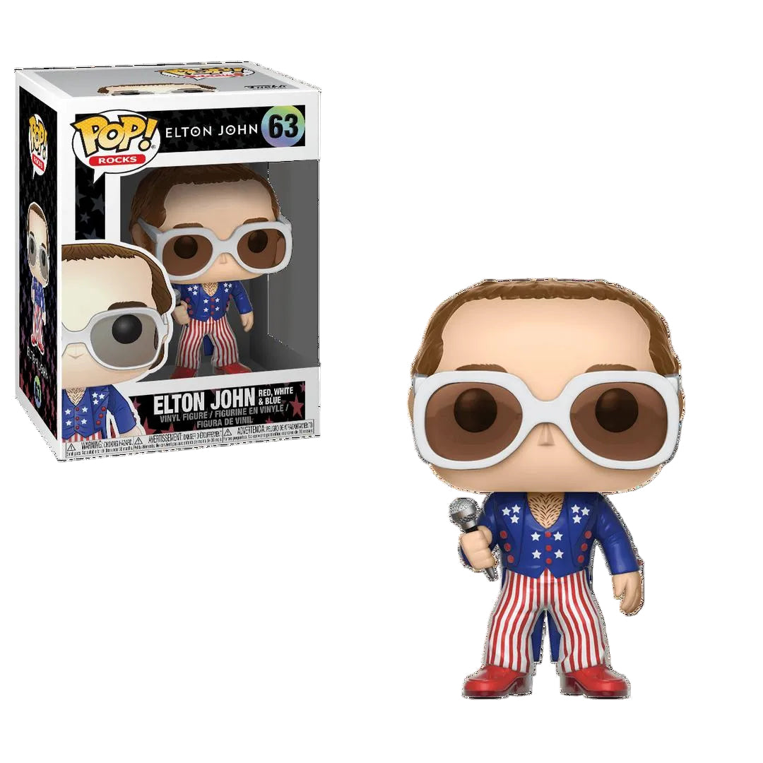בובת פופ מוזיקה: אלטון ג'ון Funko POP! Rocks: Elton John (Red, White & Blue) #63