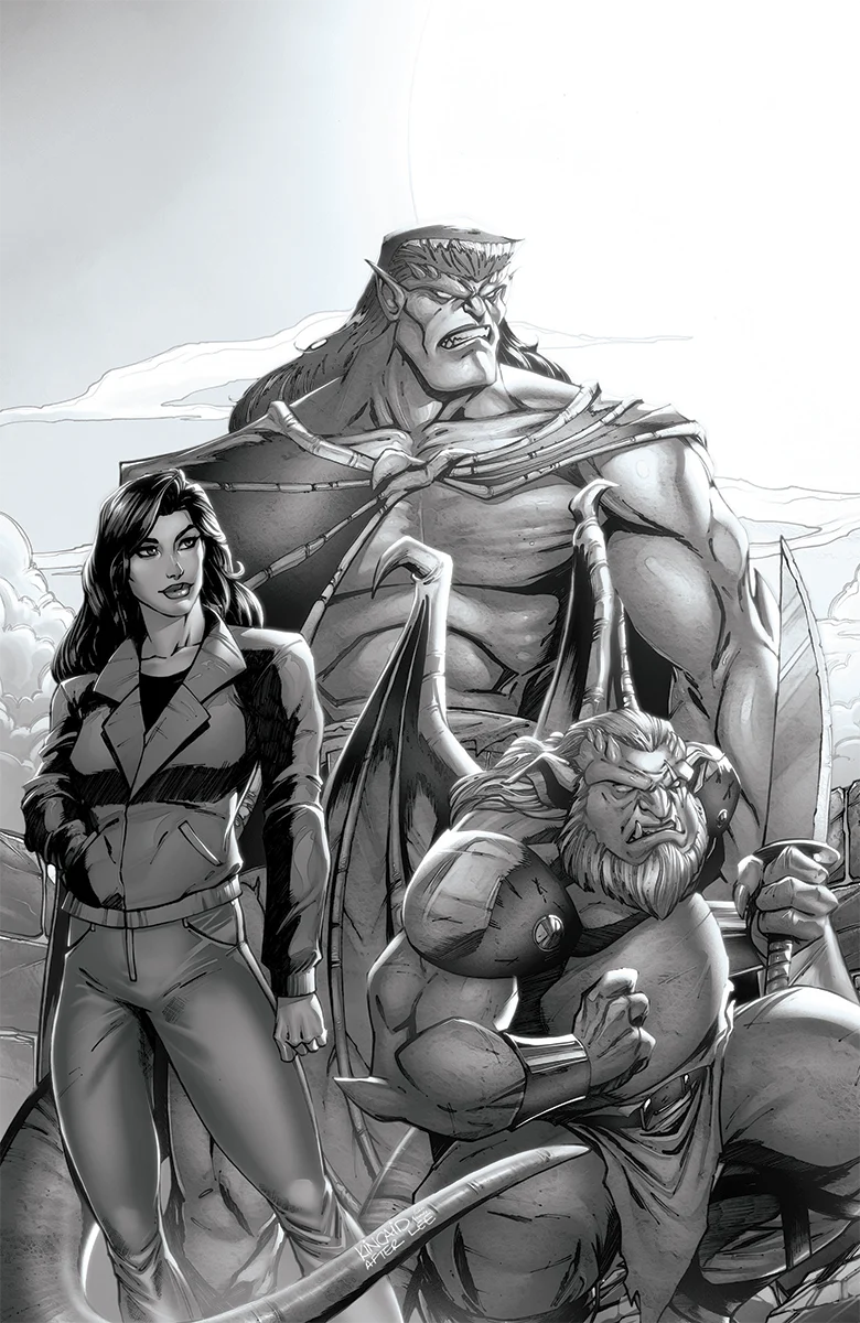 Gargoyles #1 Unknown Comics Ryan Kincaid Exclusive B&W Virgin Cover