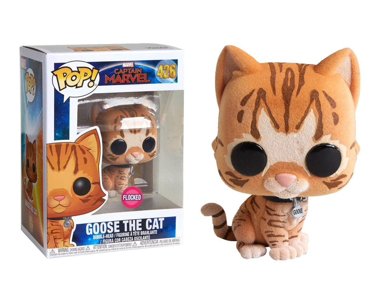 בובת פופ מארוול: גוס החתול Funko POP! Marvel Captain Marvel: Goose The Cat #426 Flocked