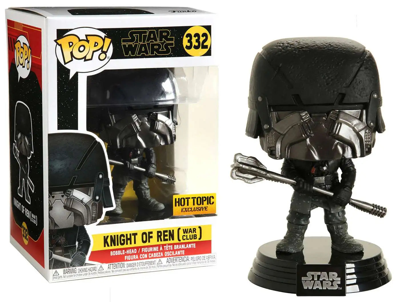 בובת פופ מלחמת הכוכבים: אביר רן עם אלת מלחמה Funko POP! Star Wars: Knight of Ren (War Club) #332 Hot Topic Exclusive