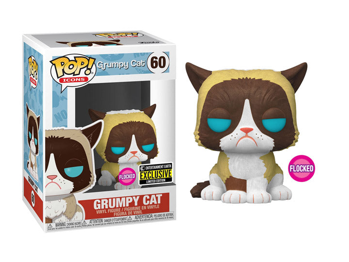 בובת פופ אייקונים: גרמפי קאט Funko POP! Icons: Grumpy Cat #60 Flocked Exclusive