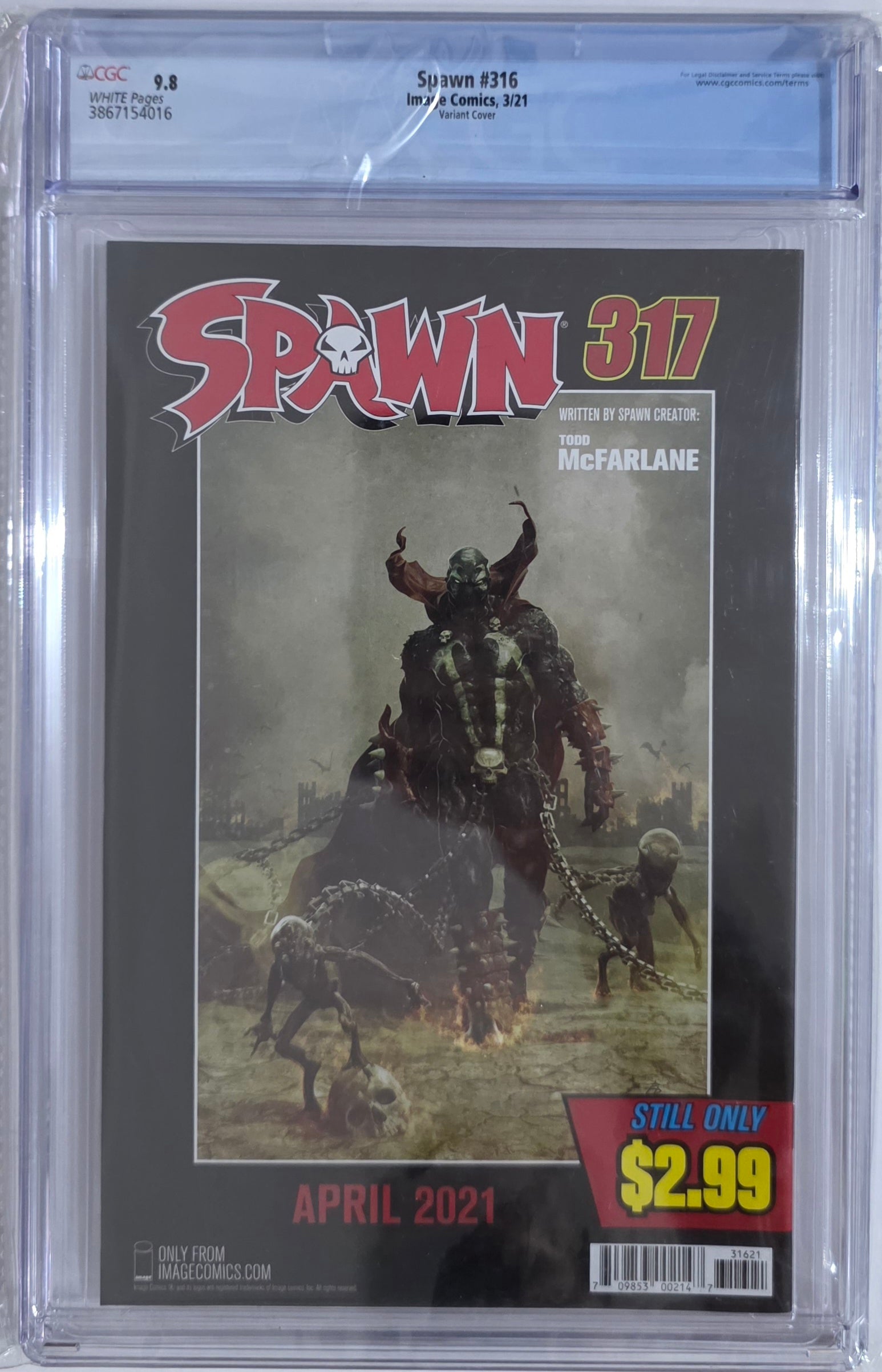 Spawn #316 CGC 9.8 קומיקס אספנות מדורג מבית Image Comics