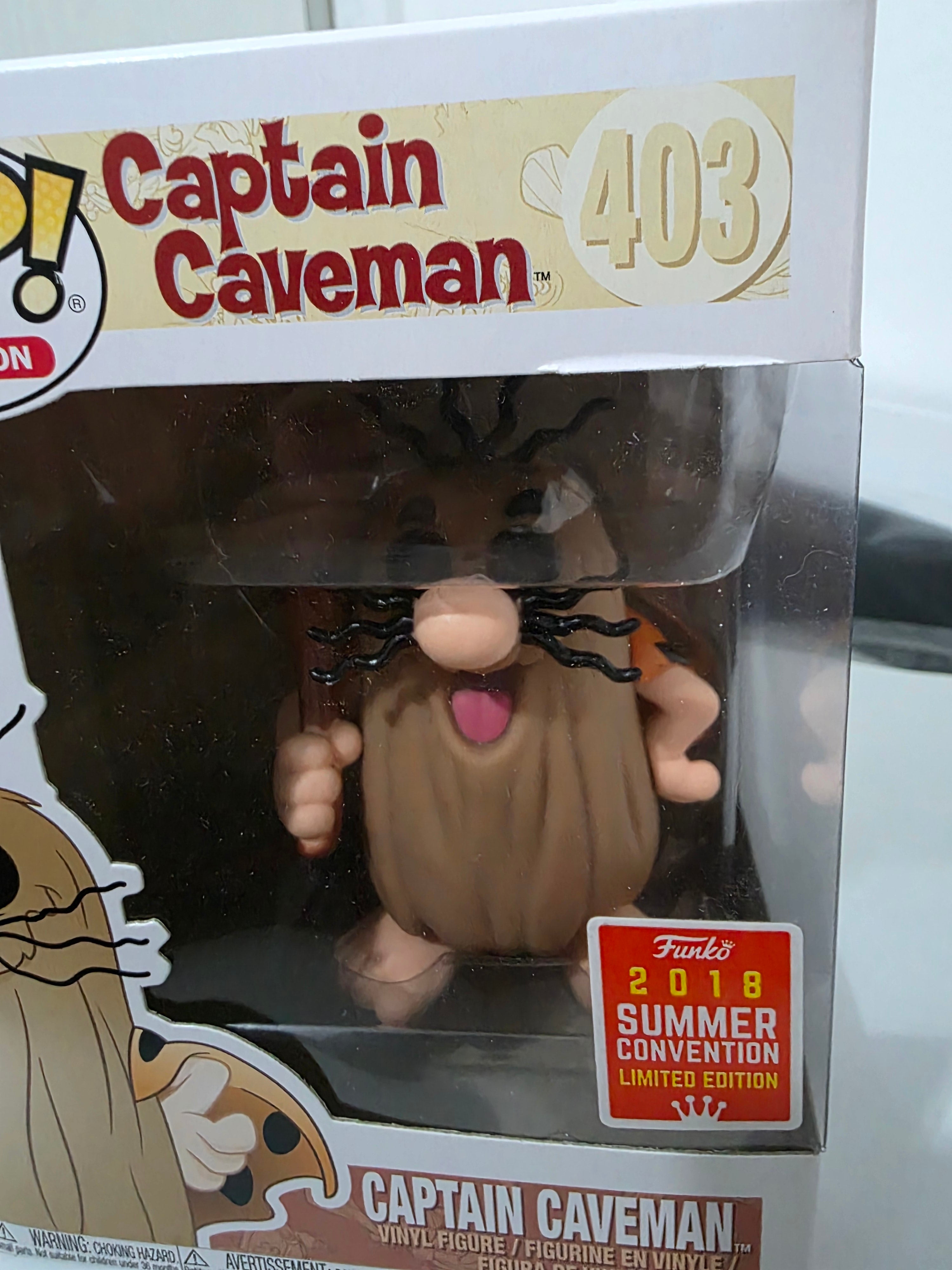*אריזה פגומה* בובת פופ אנימציה: קפטן קייבמן Funko POP! Animation: Captain Caveman #403 Summer Convention 2018 Exclusive