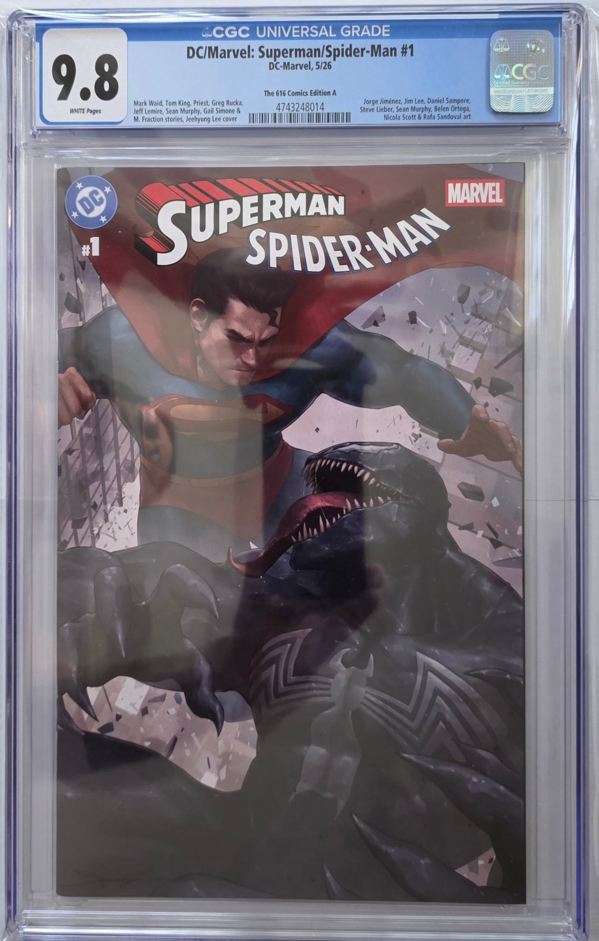 DC/Marvel: Superman/Spider-Man #1 CGC 9.8 קומיקס אספנות מדורג מבית DC/Marvel