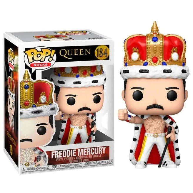 בובת פופ מוזיקה: קווין פרדי מרקיורי המלך Funko POP! Rocks: Queen Freddie Mercury King #184