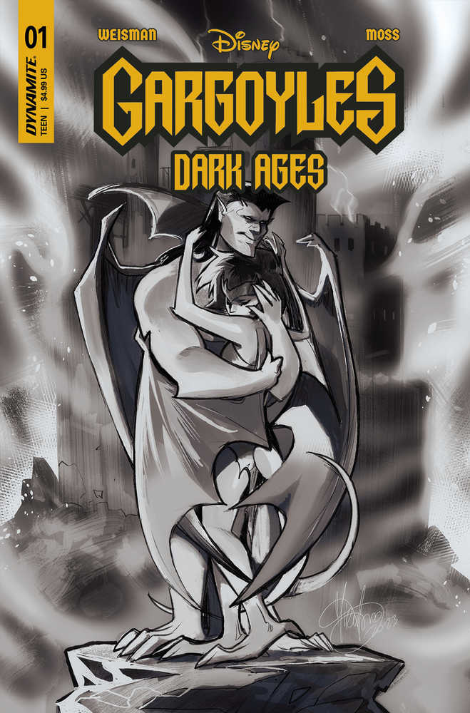Gargoyles Dark Ages #1 Cover Za 7 Copy Foc Variant Edition Andolfo Black & White
