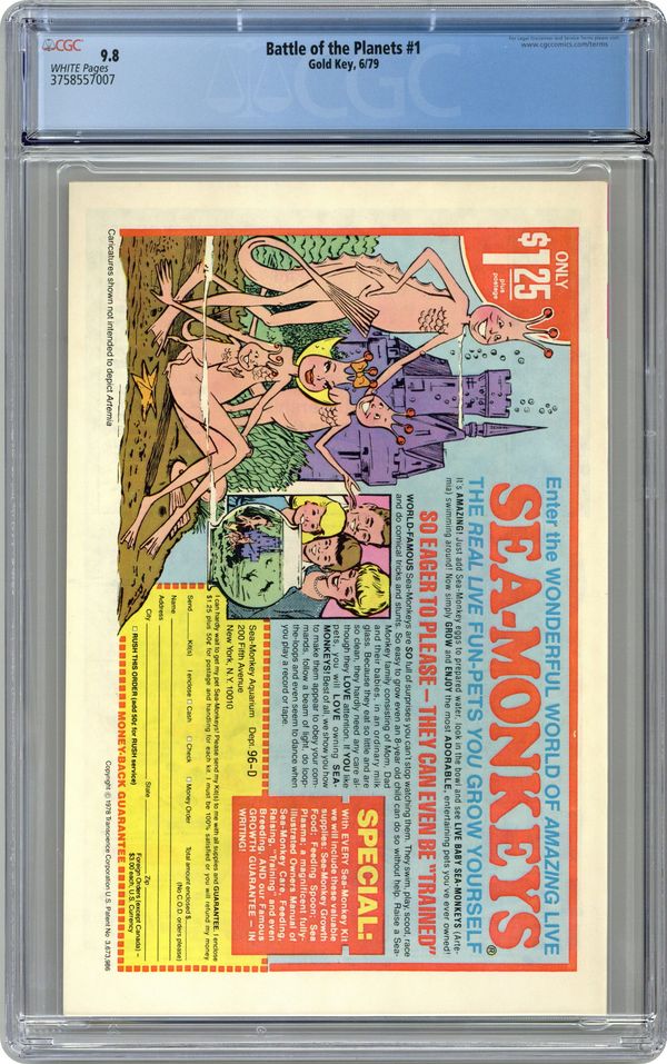 Battle of the Planets #1 CGC 9.8 קומיקס אספנות מדורג מבית Gold Key