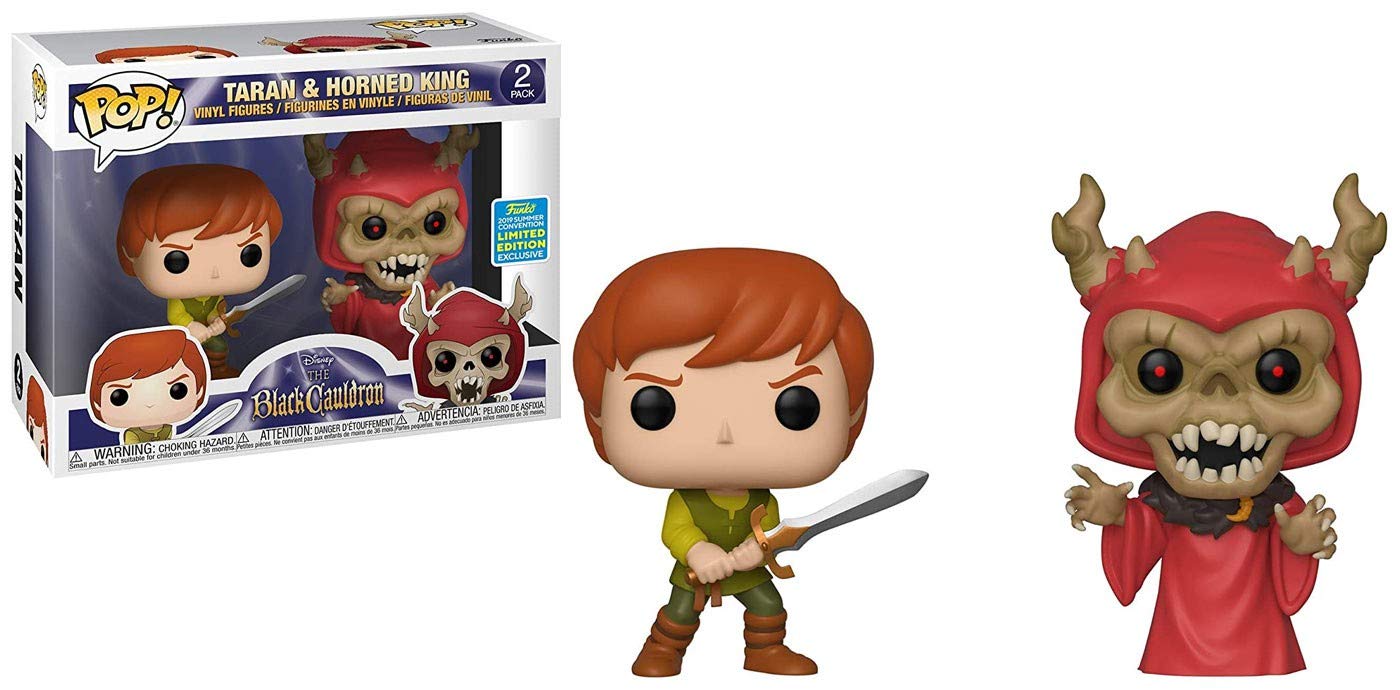 בובת פופ דיסני: הקדירה השחורה טאראן ומלך הקרניים מארז 2 דמויות Funko POP! Disney: The Black Cauldron Taran & Horned King 2 Pack 2019 Summer Convention Limited Edition