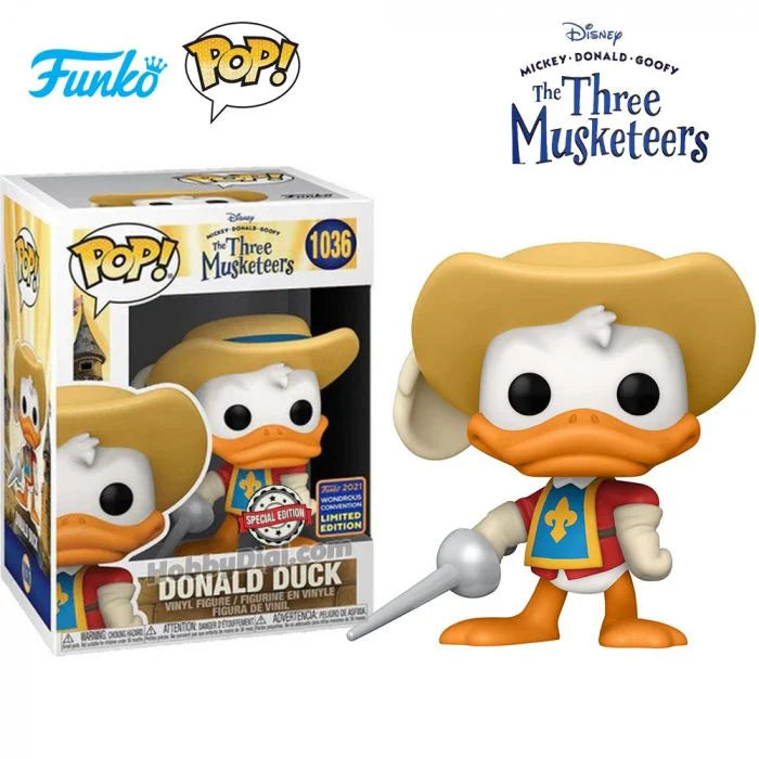 בובת פופ דיסני: שלושת המוסקטרים דונלד דאק Funko POP! Disney: The Three Musketeers Donald Duck #1036 Wondrous Convention Limited Edition