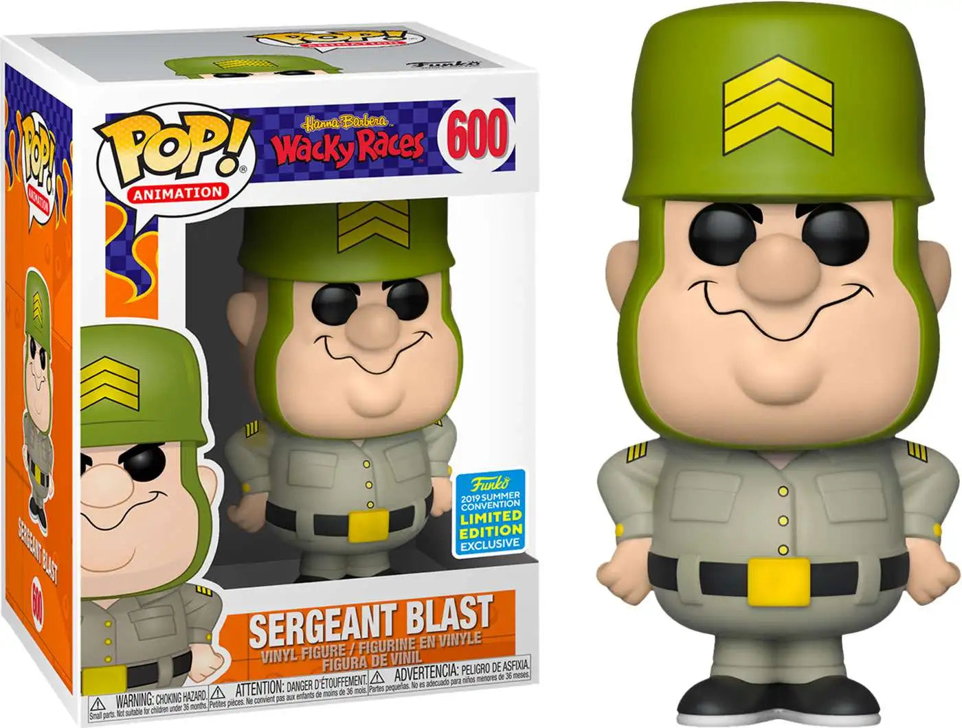 בובת פופ אנימציה: מרוצים מטורפים סמל בלאסט Funko POP! Animation: Wacky Races Sergeant Blast #600 Summer Convention 2019 Exclusive