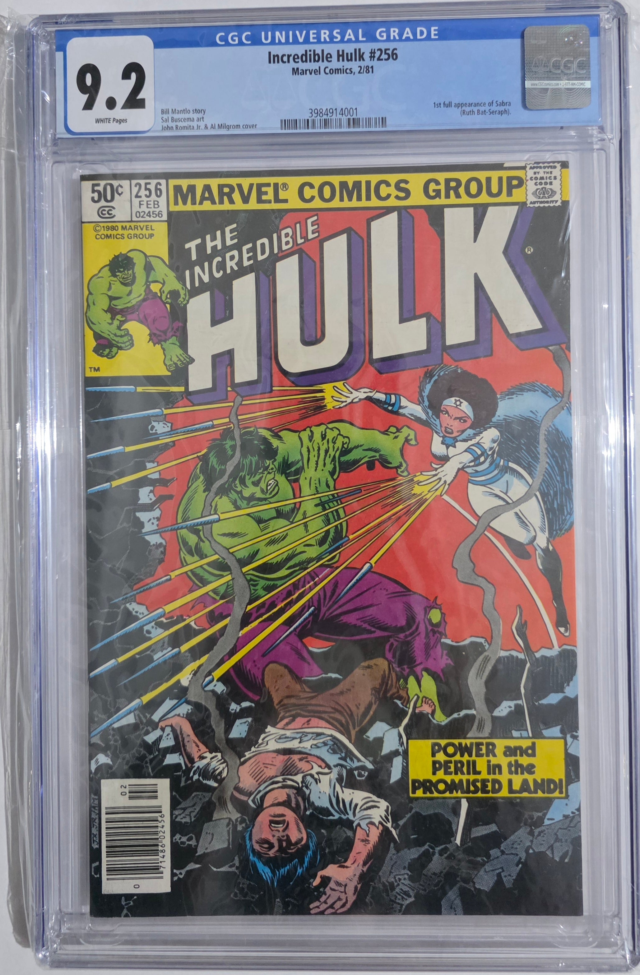 Incredible Hulk #256 CGC 9.2 קומיקס אספנות מדורג מבית Marvel Comics