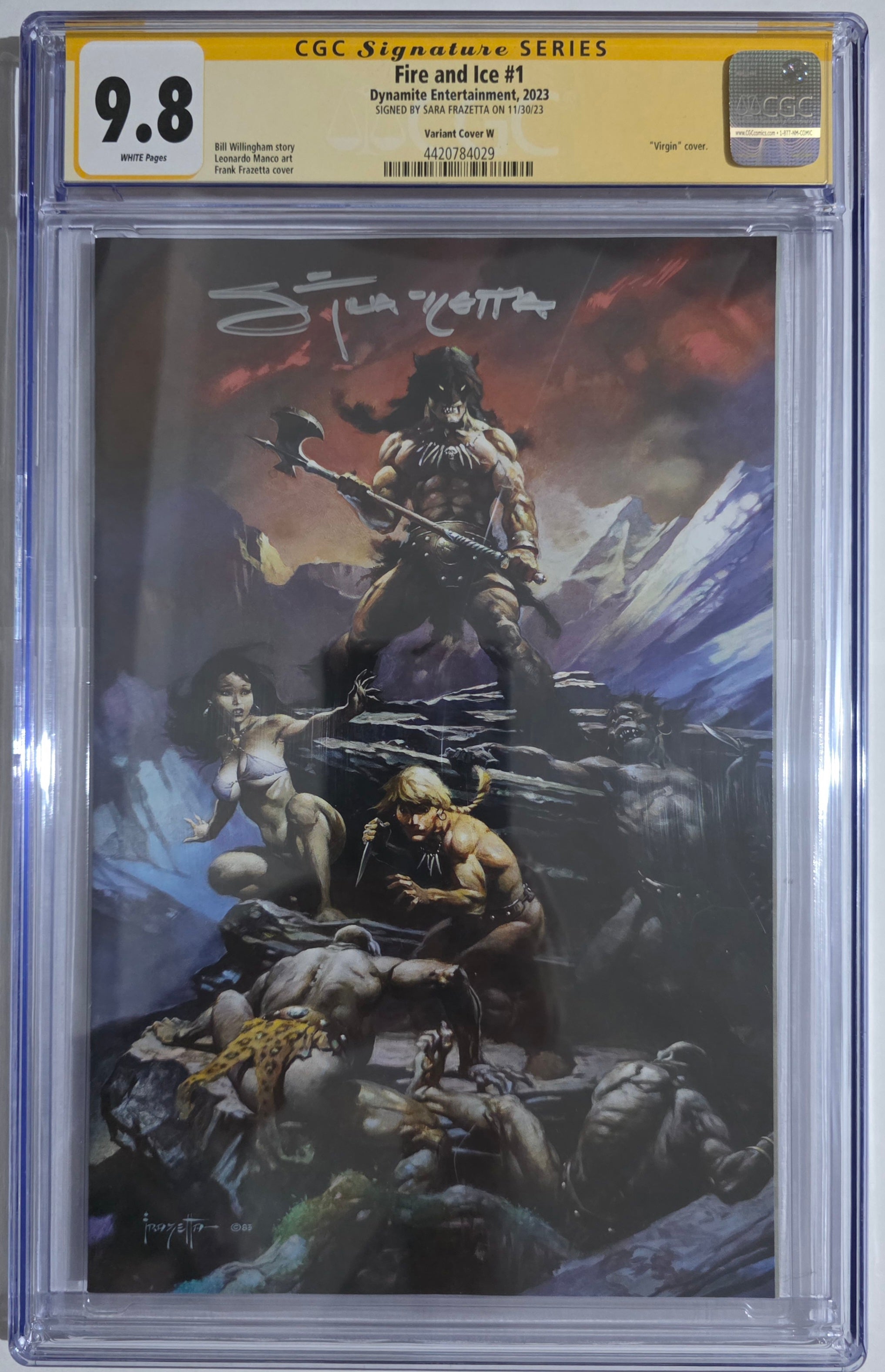 Fire and Ice #1 CGC 9.8 קומיקס אספנות מדורג מבית Dynamite Entertainment