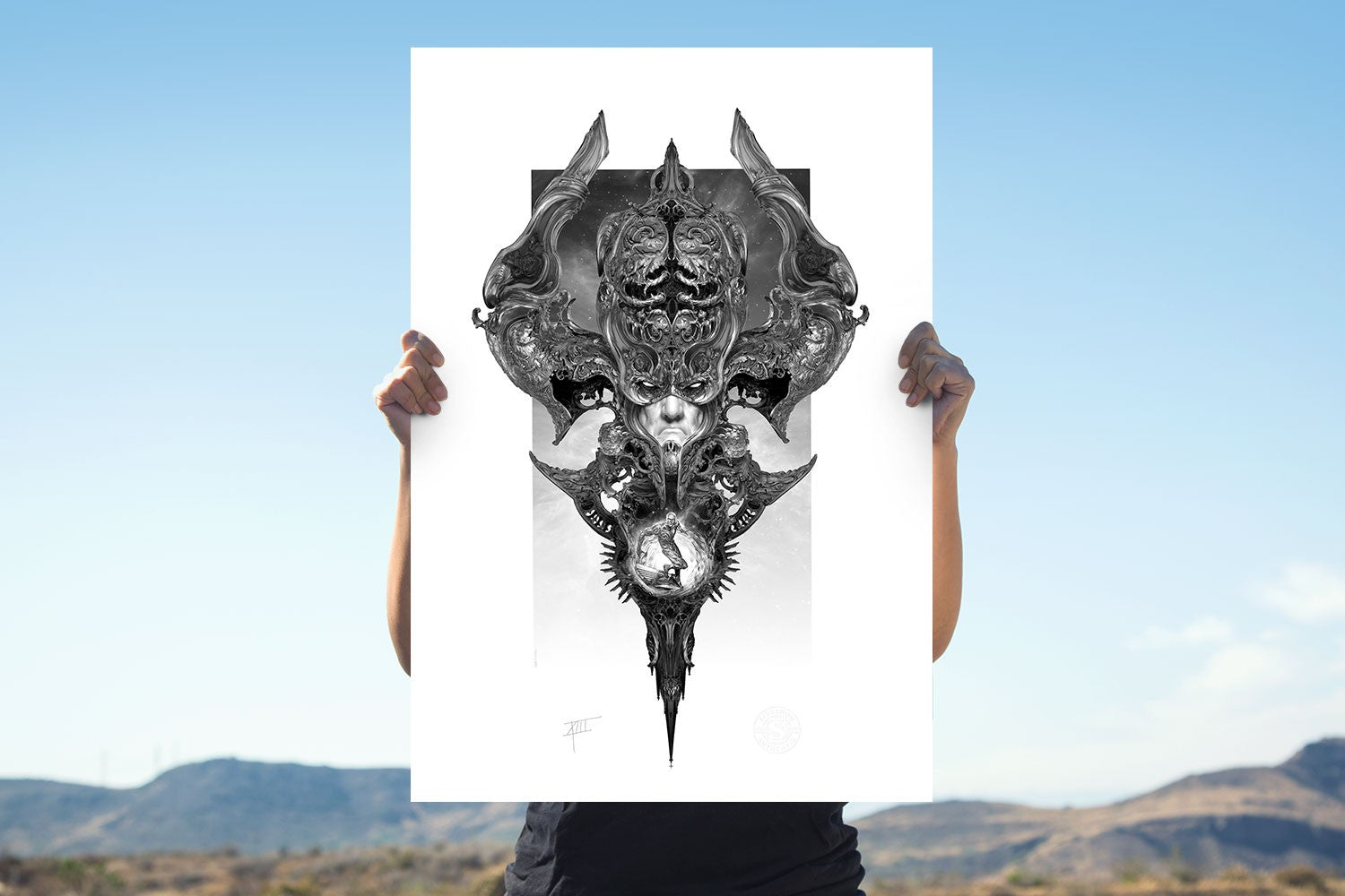 הדפס אומנותי גלקטוס והגולש הכסוף מבית Sideshow Collectibles