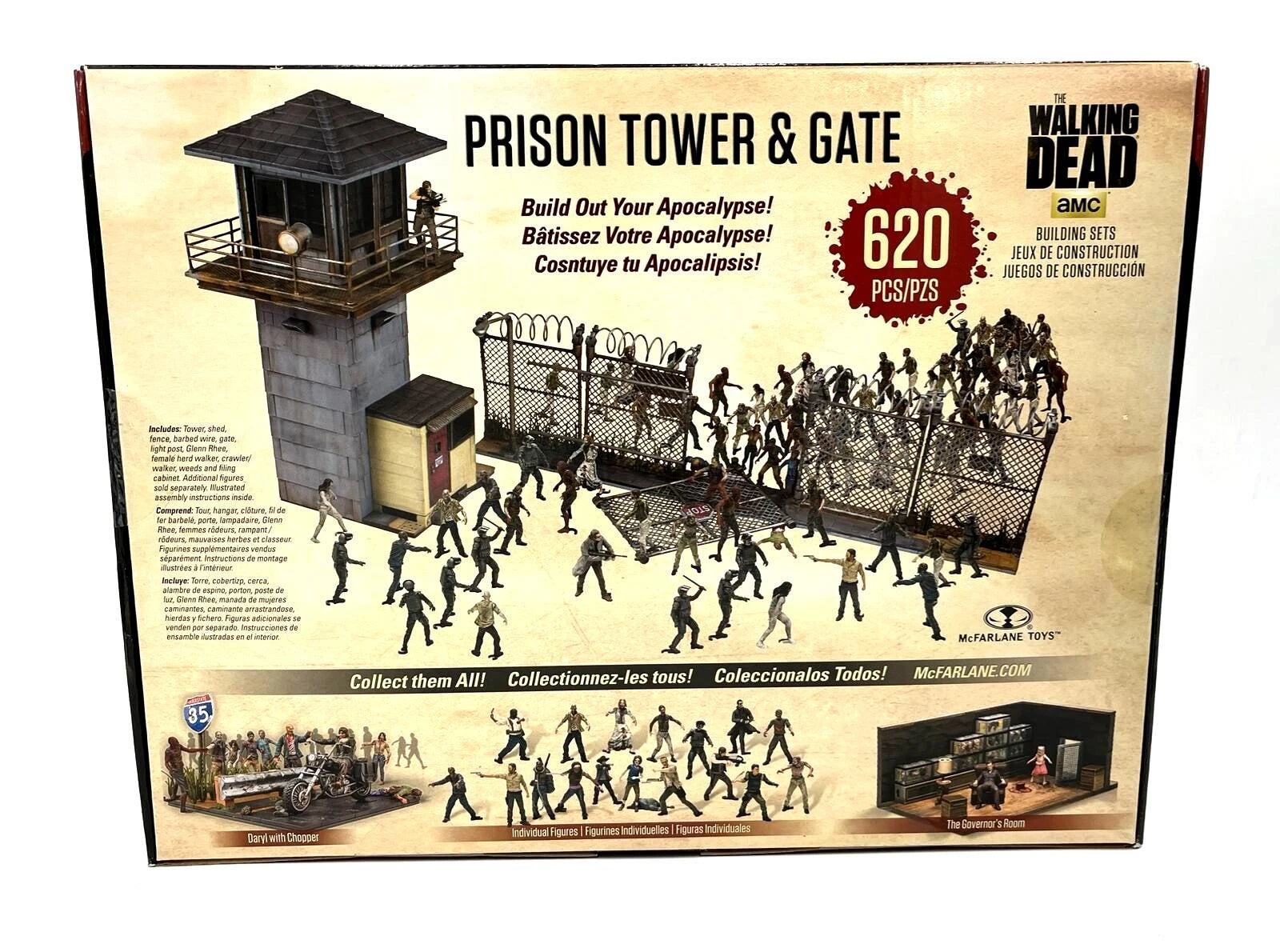 סט מגדל ושער הכלא מהמתים המהלכים להרכבה מבית McFarlane Toys